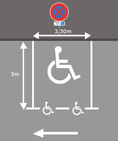 dimensions place de stationnement PMR