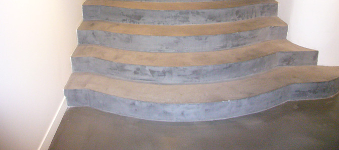 escaliers en béton ciré